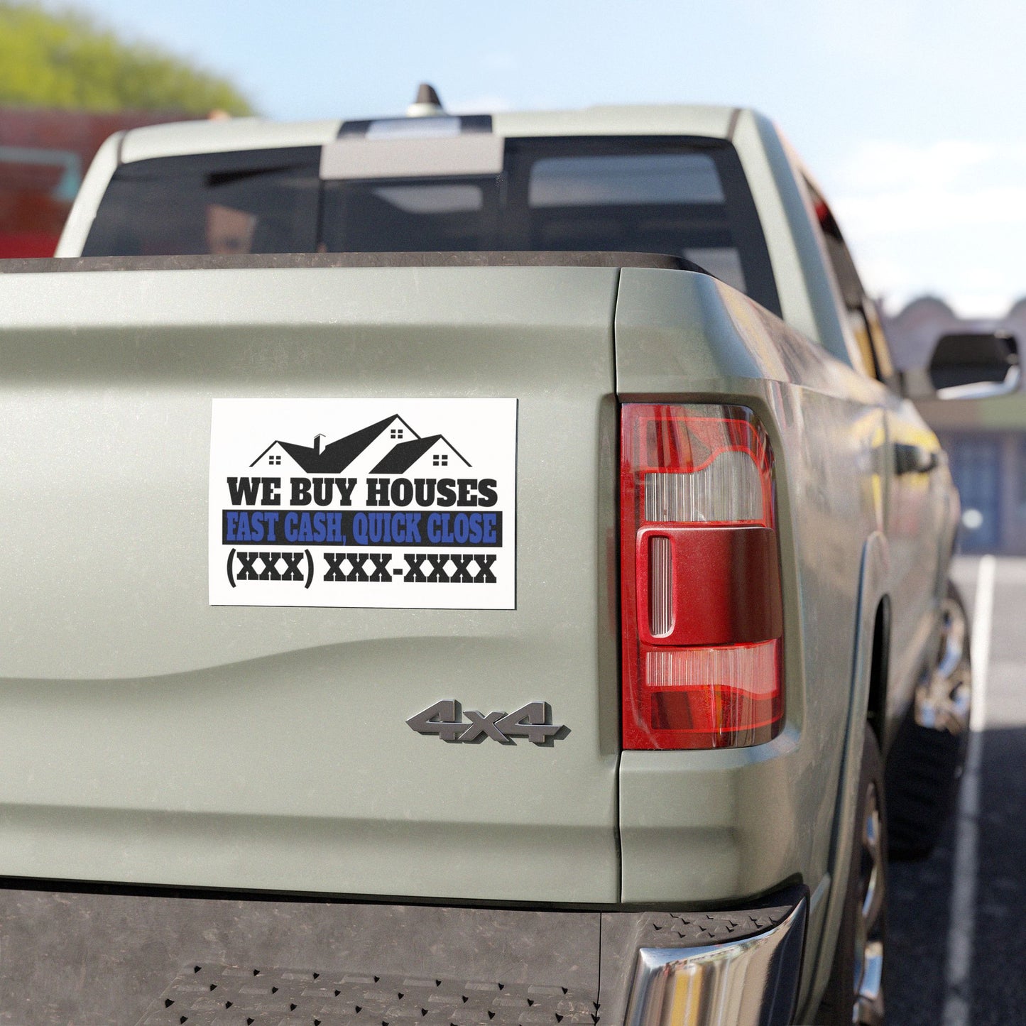 We Buy Houses Fast Cash, Quick Close. Real Estate Investor and Wholesaler Blue and Black Car Magnets for Hot Leads