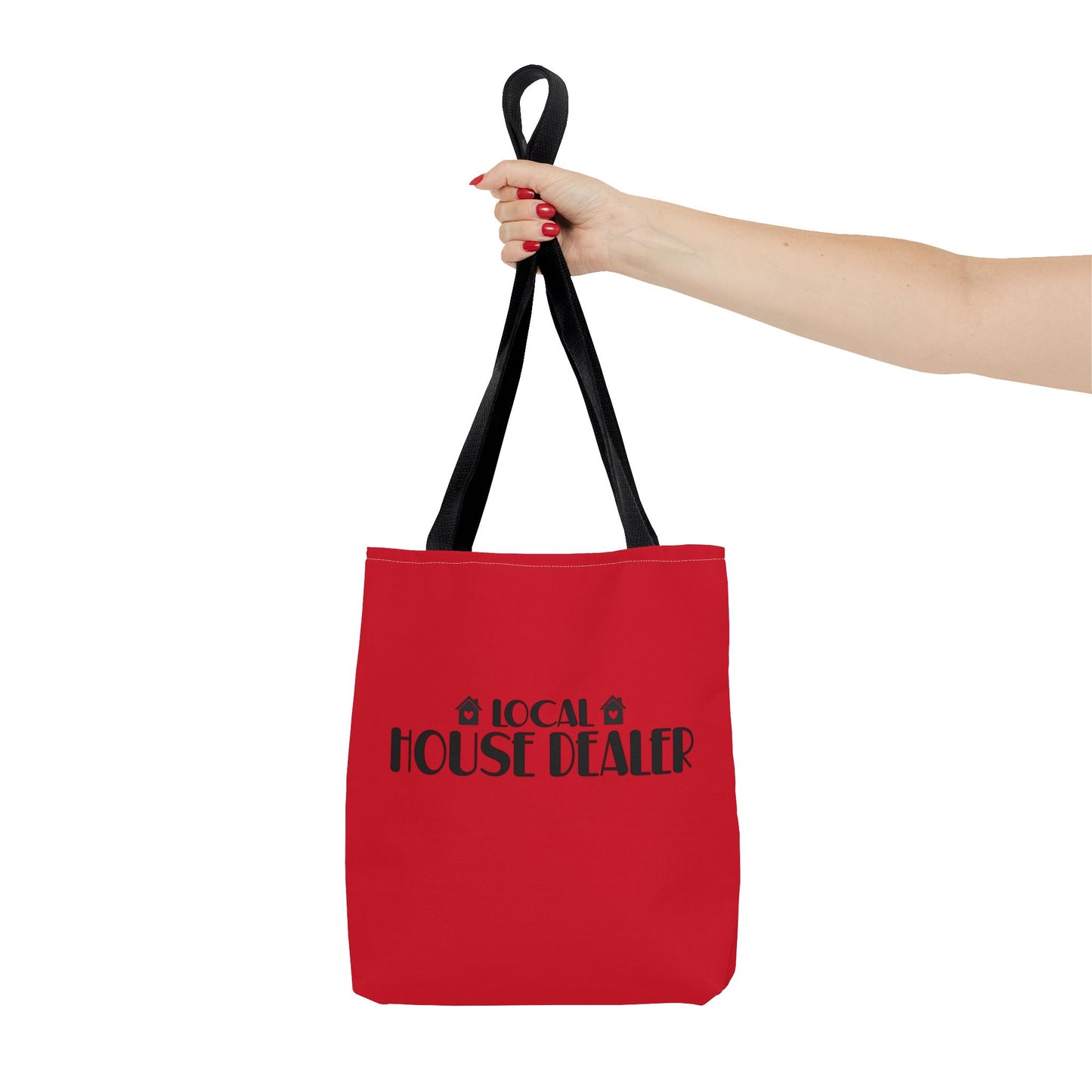 Local House Dealer Real Estate Investor Two-Sided Red Tote Bag with Custom Phone Number