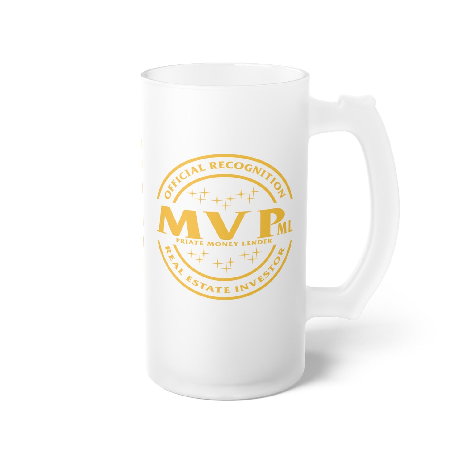 Most Valuable Private Money Lender Frosted Glass Beer Mug Thank you Gift of Appreciation