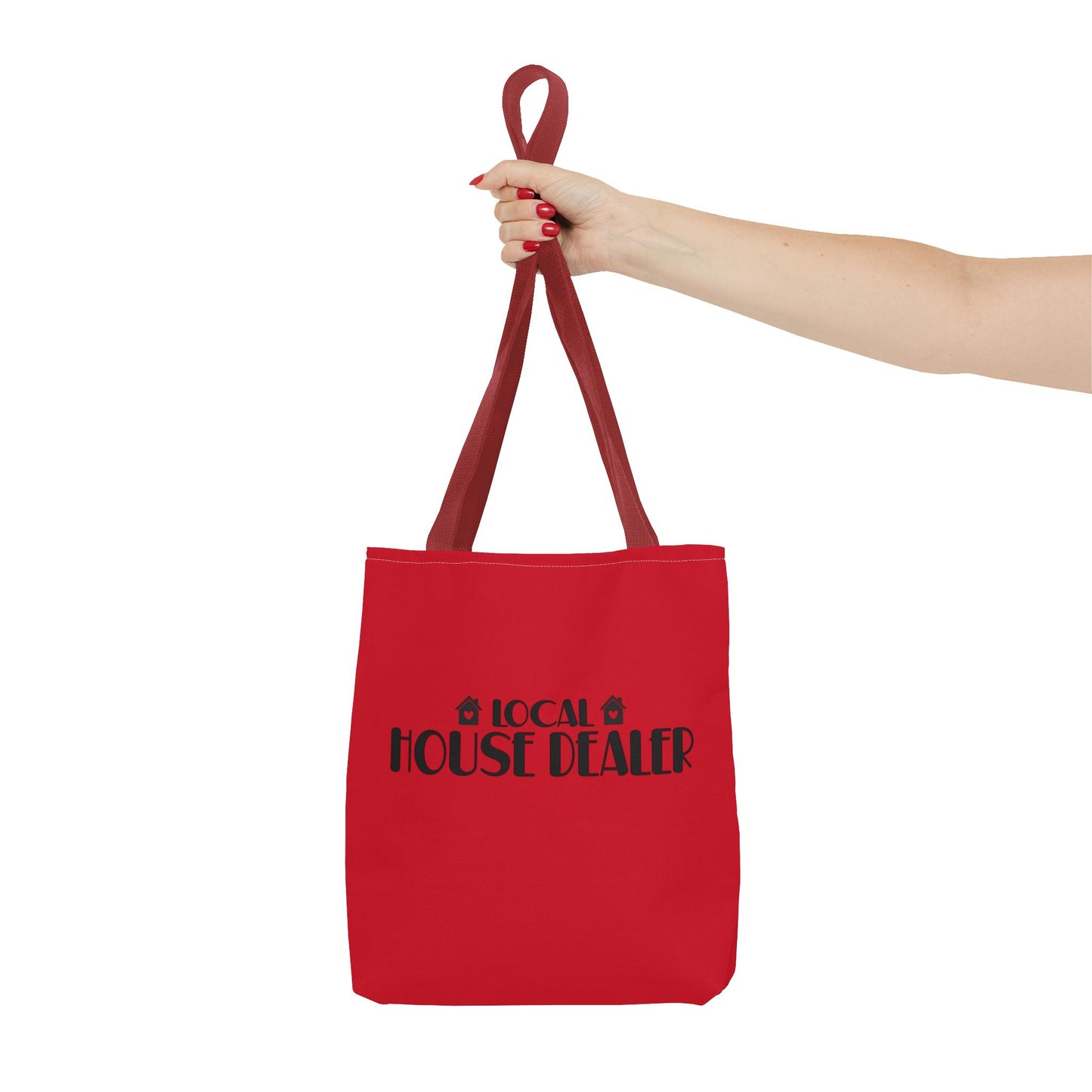 Local House Dealer Real Estate Investor Two-Sided Red Tote Bag with Custom Phone Number