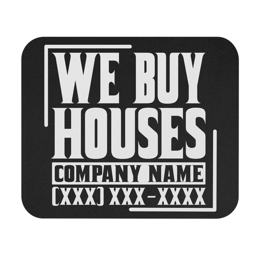 We Buy Houses Real Estate Investor Mouse Pad (Rectangle) Gift for Realtors, Escrow, Contractors Networking