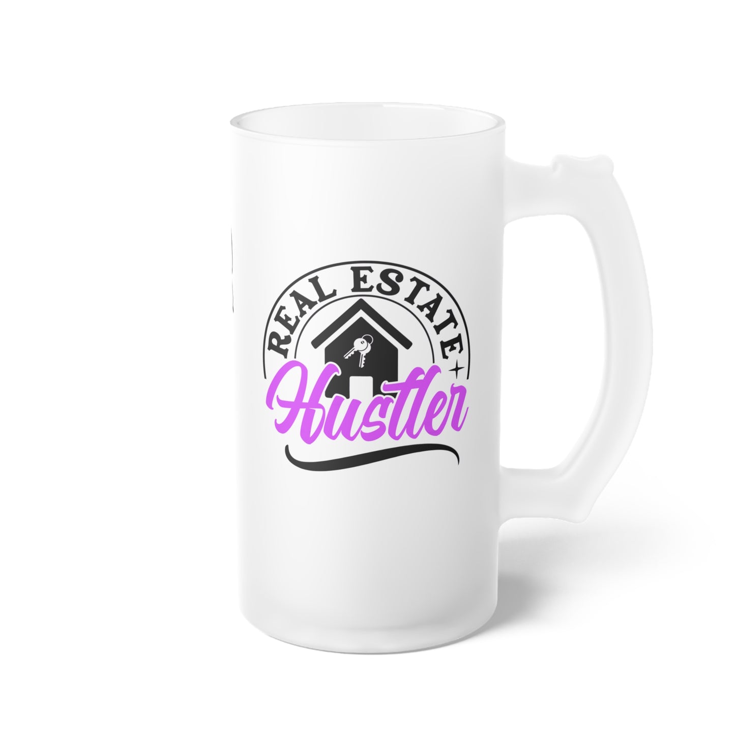 Real Estate Hustler Frosted Glass Mug Real Estate Investor, House Flipper, Gift of Appreciation