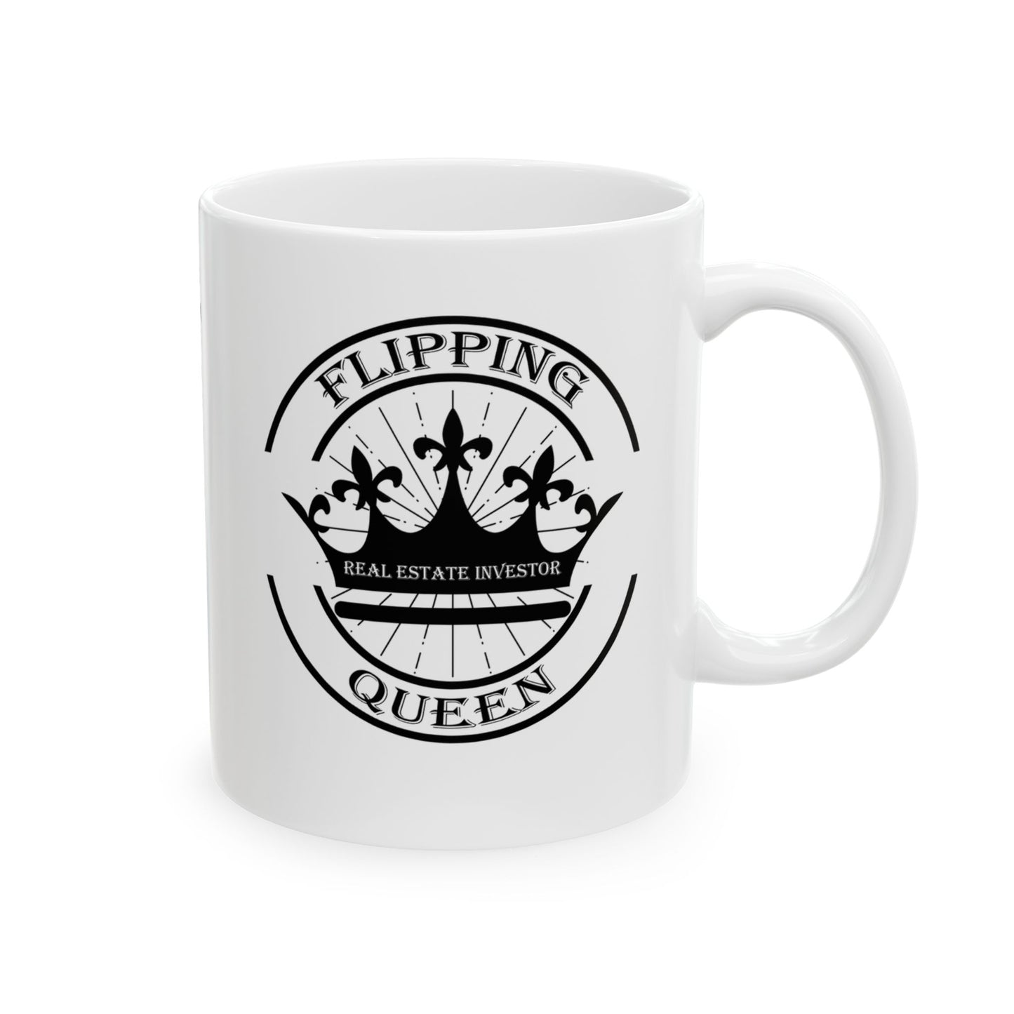 Flipping Queen Real Estate Investor Personalized Ceramic Mug, (11oz, 15oz) for House Flippers and Wholesalers