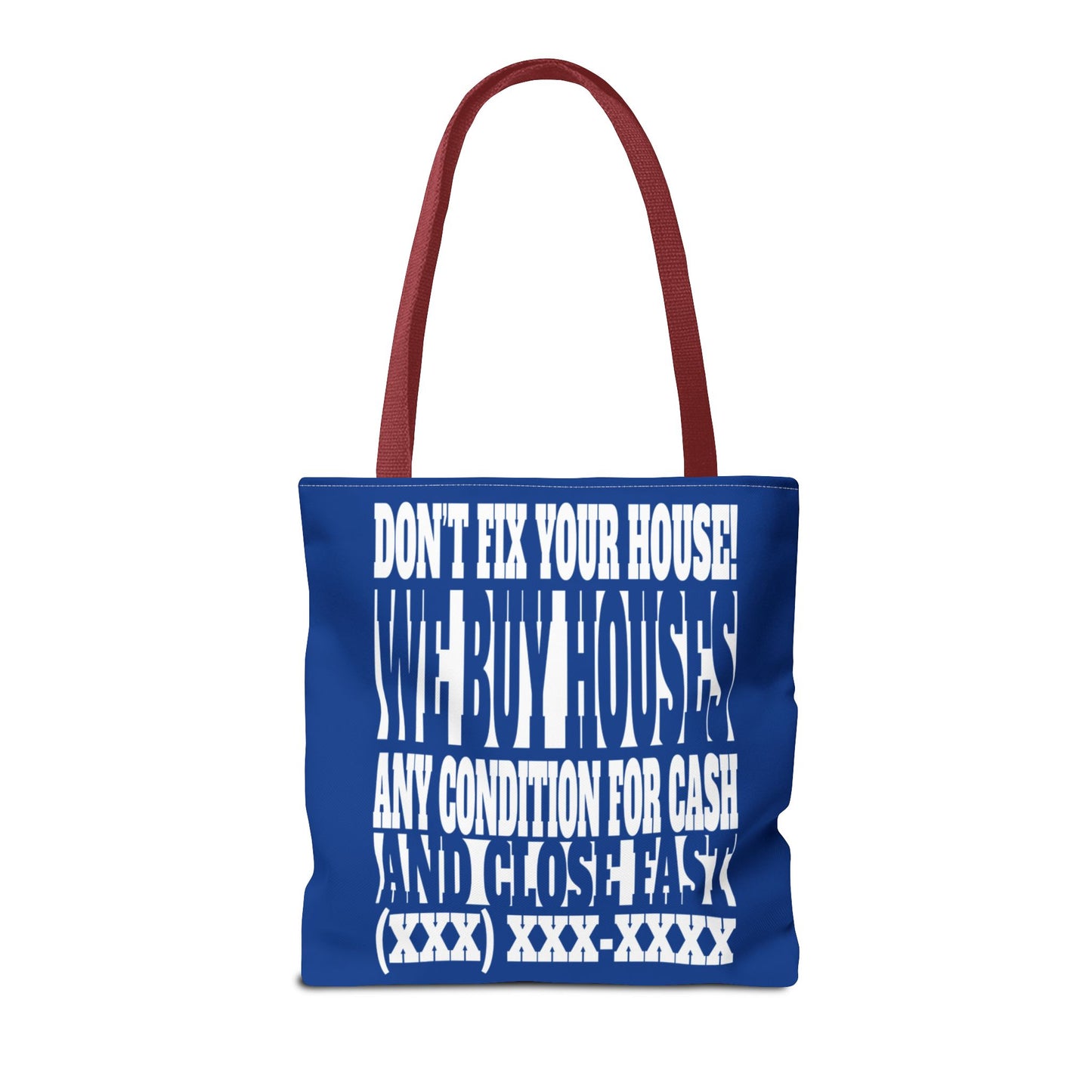 Closing Day Lead Generation Two-Sided Pink Tote Bag with Custom Phone Number