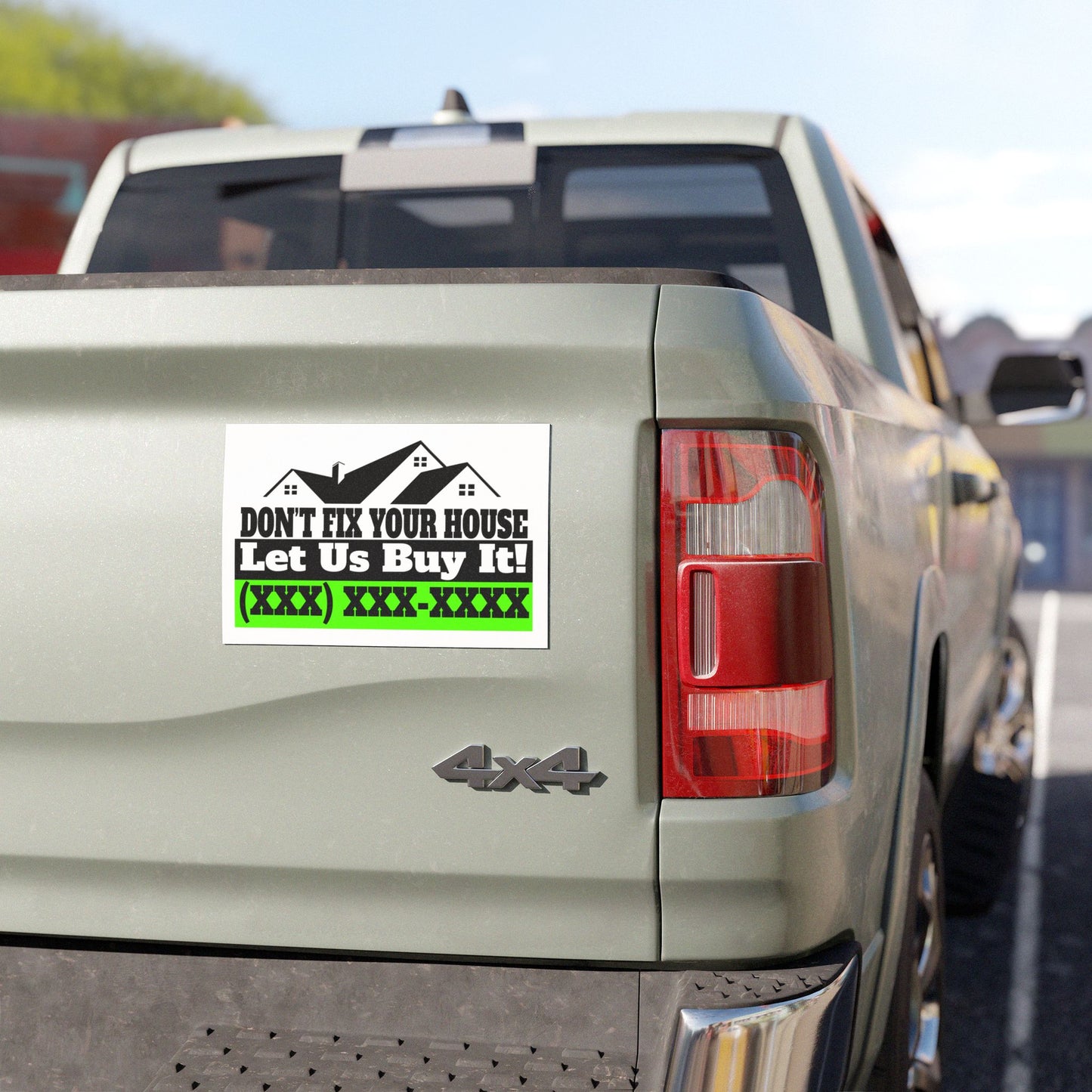 Don't Fix Your House Let Us Buy It! Real Estate Investor and Wholesaler Black and Green Car Magnets for Hot Leads