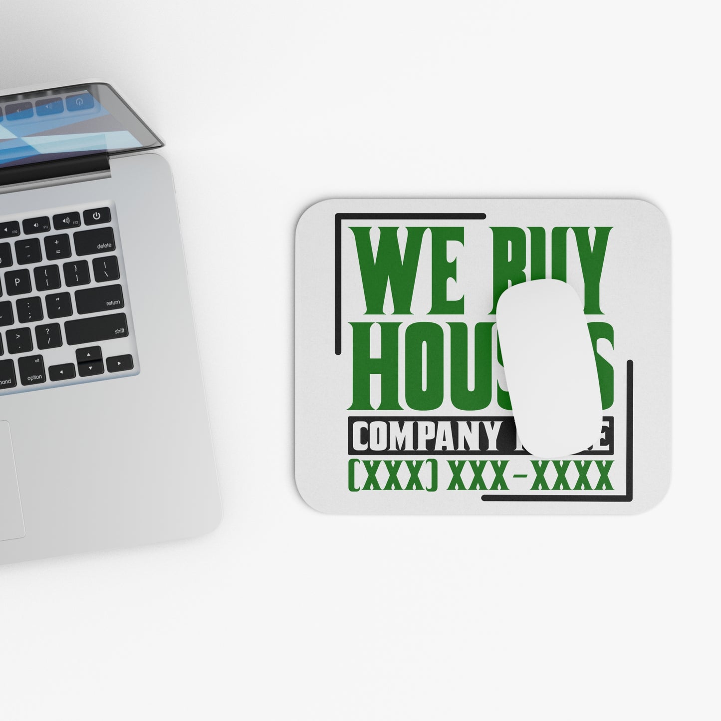 We Buy Houses Real Estate Investor Mouse Pad (Rectangle) Gift for Realtors, Escrow, Contractors Networking