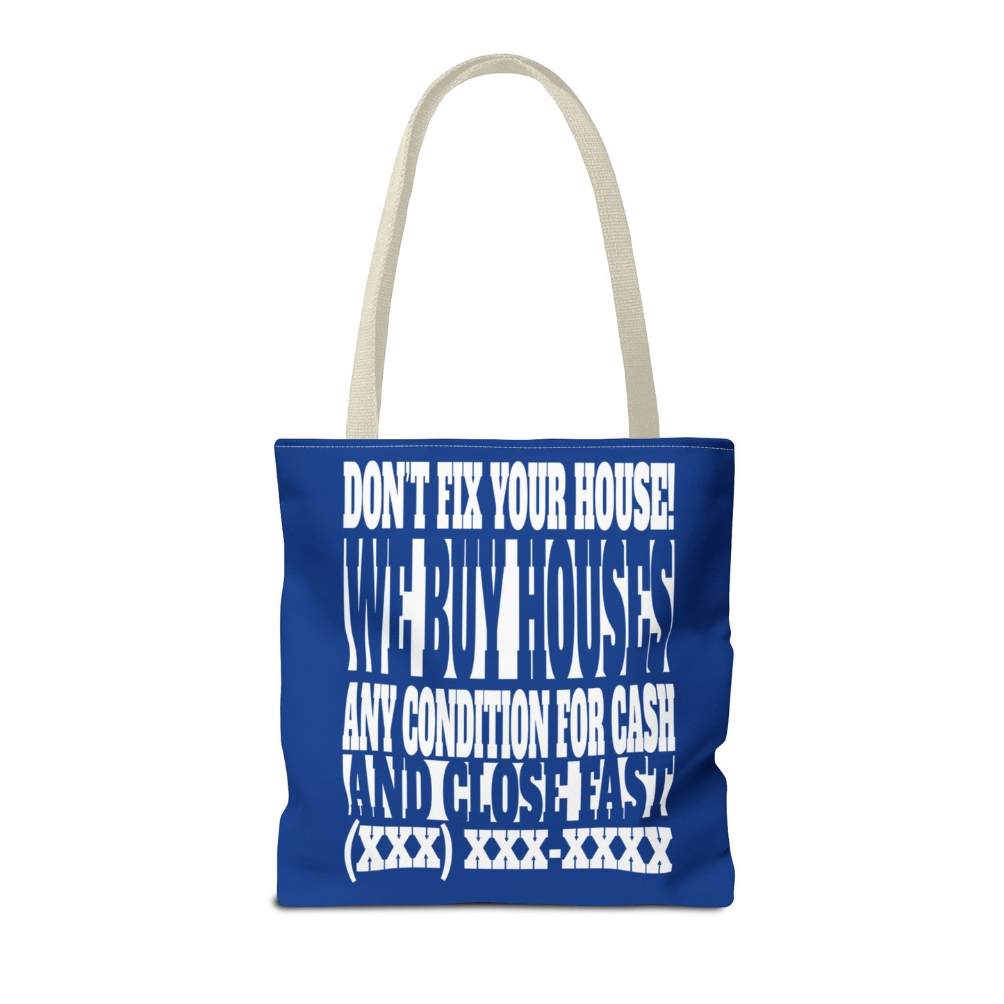 Closing Day Lead Generation Two-Sided Pink Tote Bag with Custom Phone Number