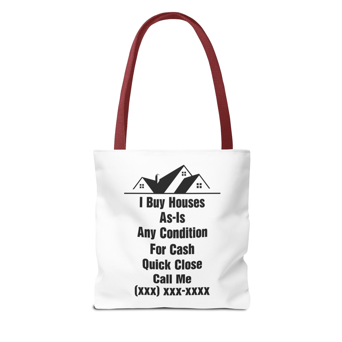 I'm Your Home Girl Real Estate Investor Two-Sided White Tote Bag with Custom Phone Number