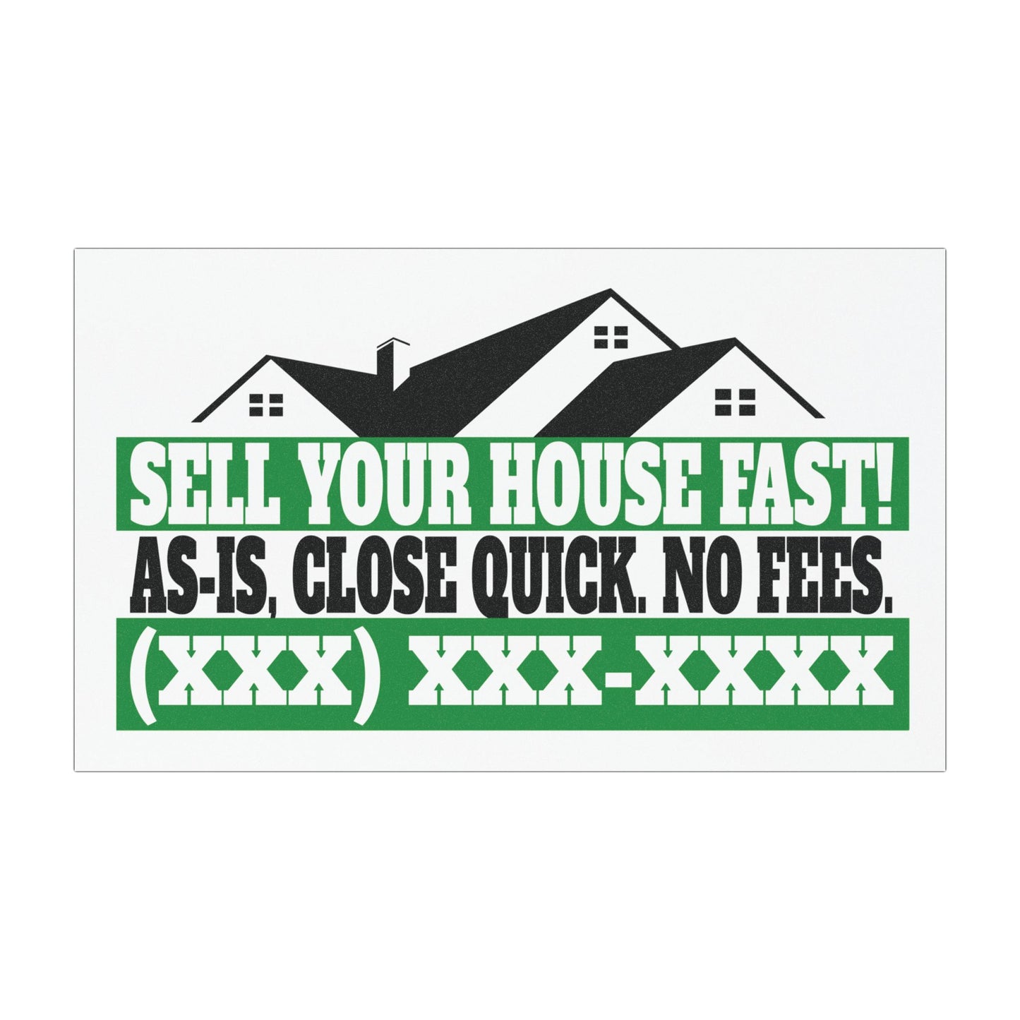 Sell Your House Fast Real Estate Investor and Wholesaler Green and Black Car Magnets for Hot Leads