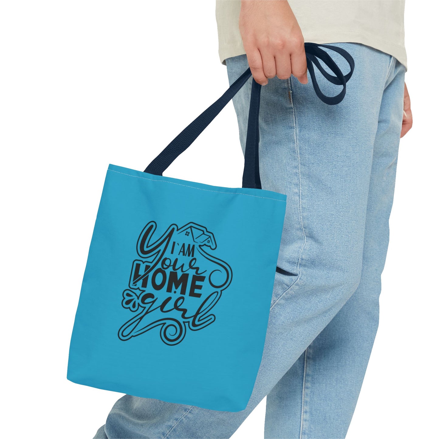 I'm Your Home Girl Real Estate Investor Two-Sided Aquamarine Blue Tote Bag with Custom Phone Number