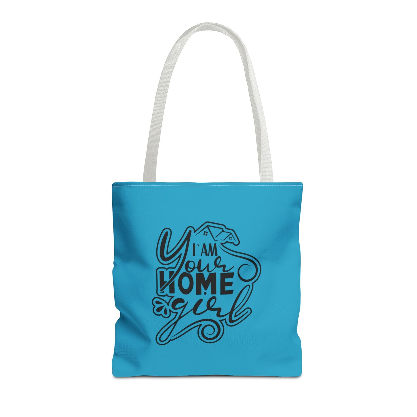 I'm Your Home Girl Real Estate Investor Two-Sided Aquamarine Blue Tote Bag with Custom Phone Number