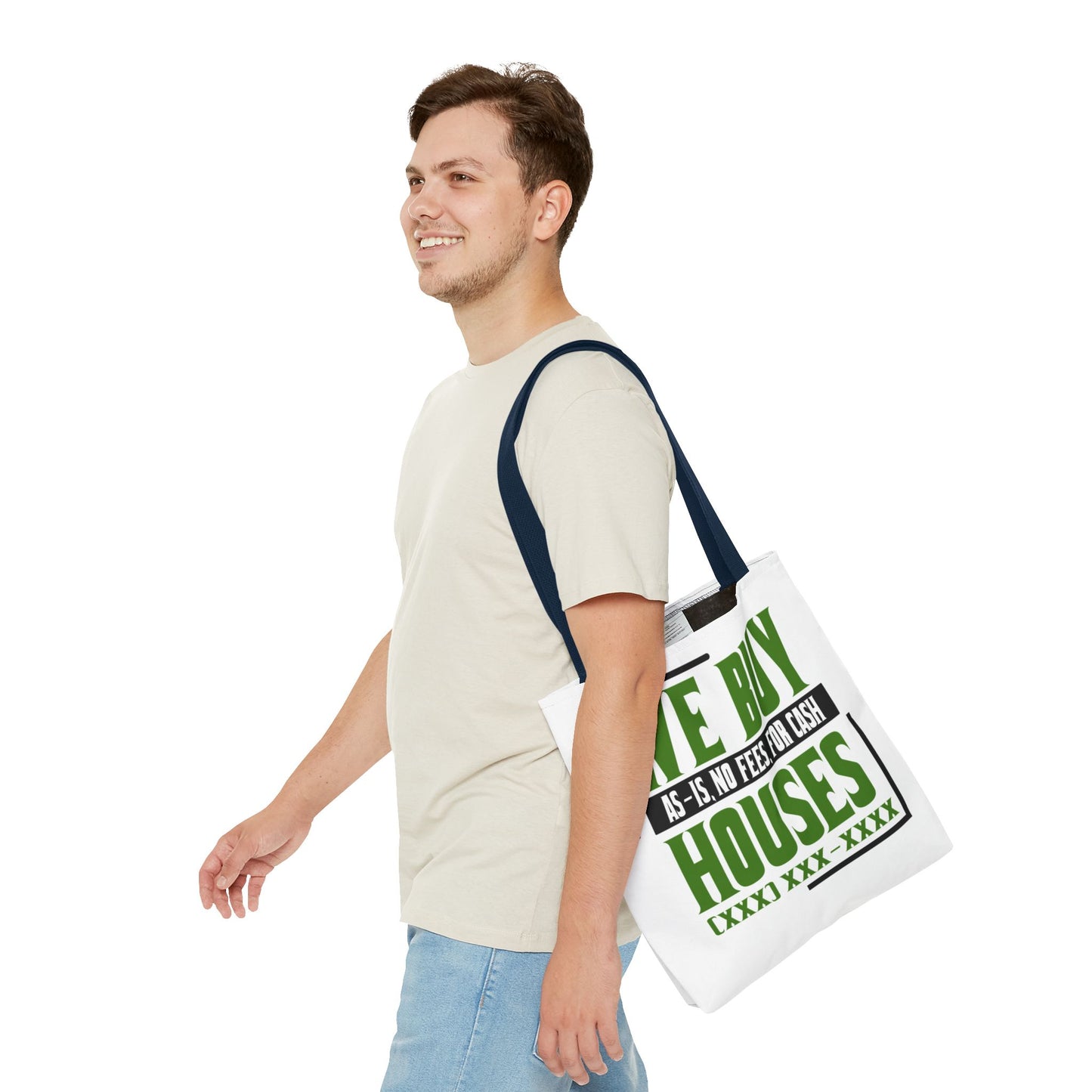 We Buy Houses As-Is, No Fees, For Cash Customized Tote Bag for Real Estate Investors