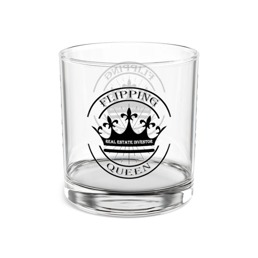 Flipping Queen Real Estate Investor Celebration Rocks Glass, 10oz