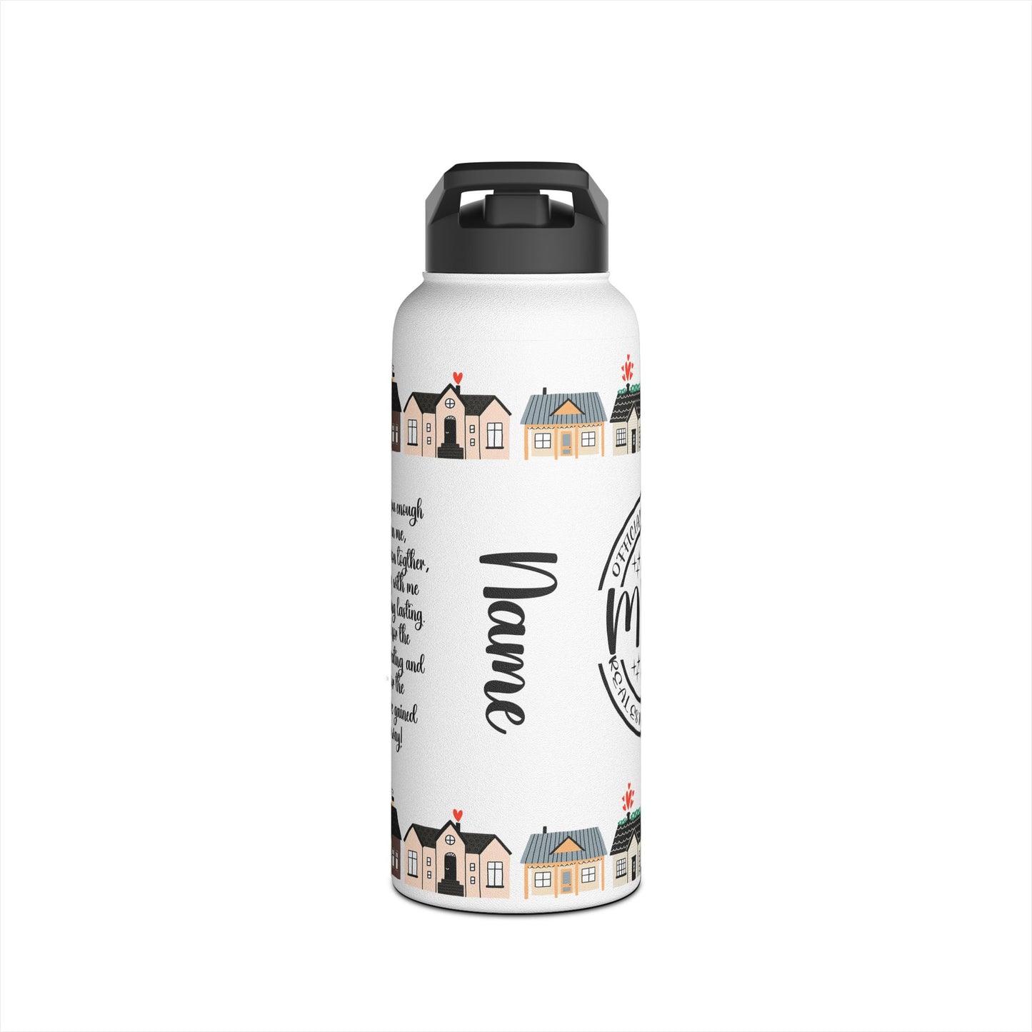 I can't Thank You Enough MVP Real Estate Investor Houses Stainless Steel Water Bottle, Standard Lid Thank You, Appreciation Gift for Private Money Lenders, Partners and Real Estate Investor Supporters