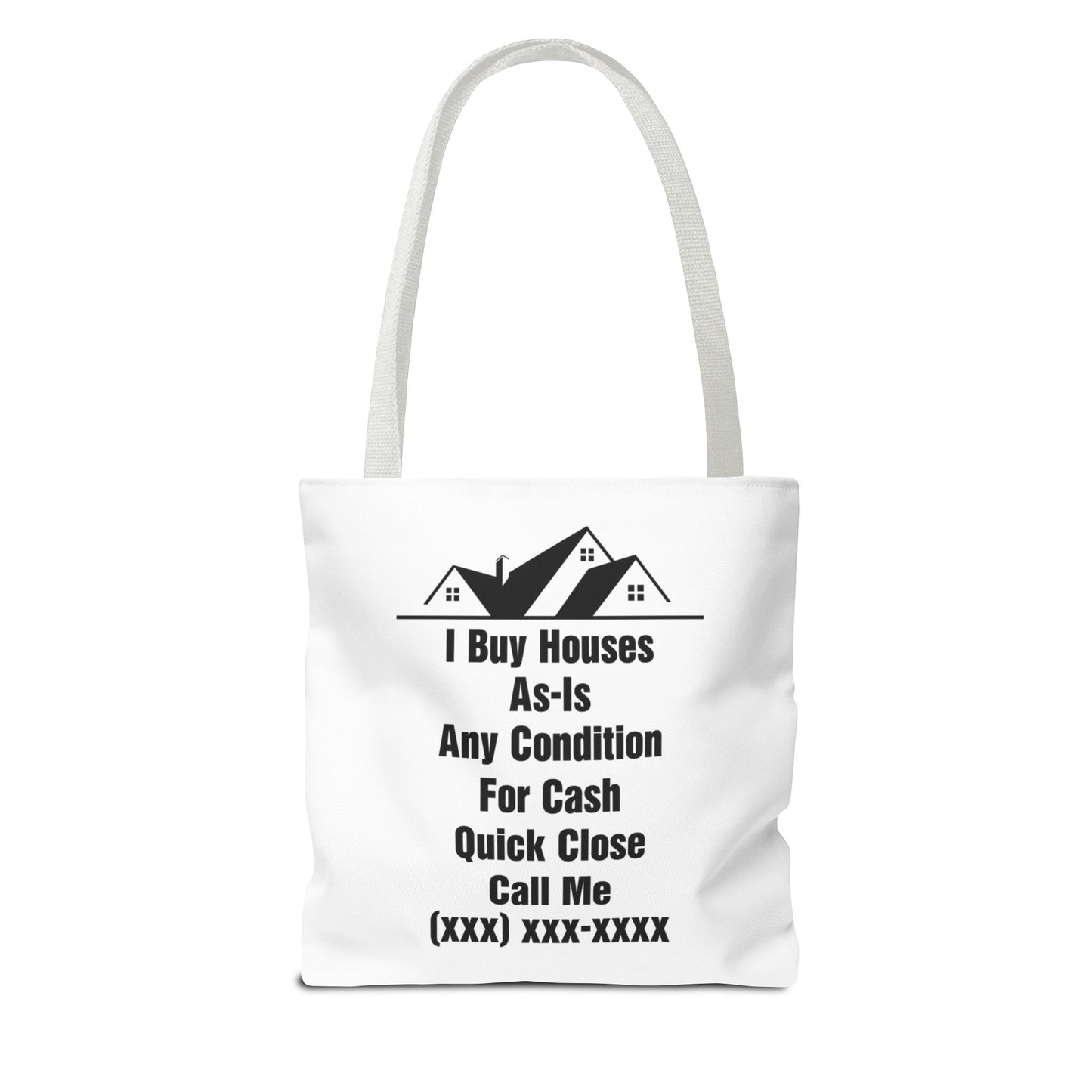 I'm Your Home Girl Real Estate Investor Two-Sided White Tote Bag with Custom Phone Number