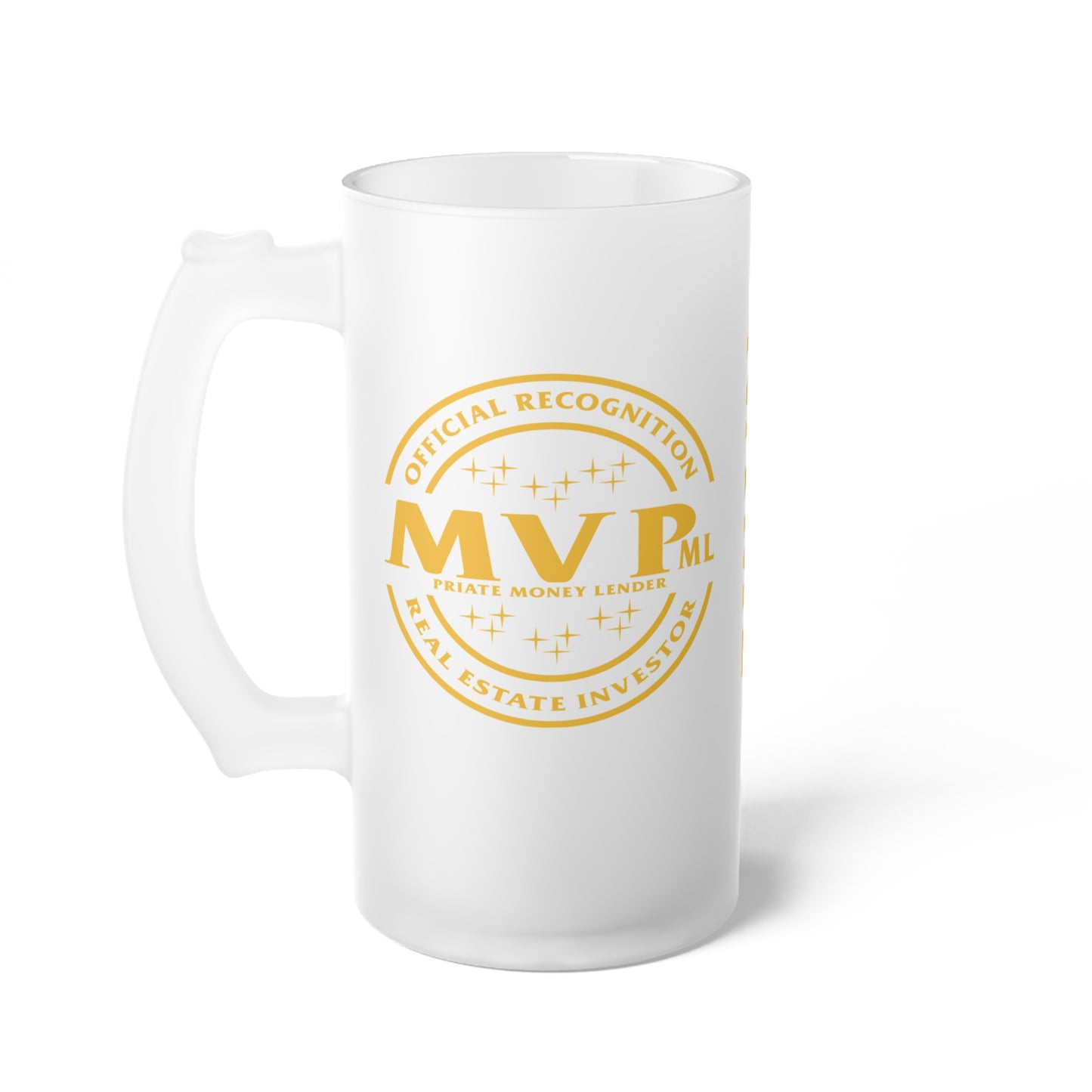 Most Valuable Private Money Lender Frosted Glass Beer Mug Thank you Gift of Appreciation