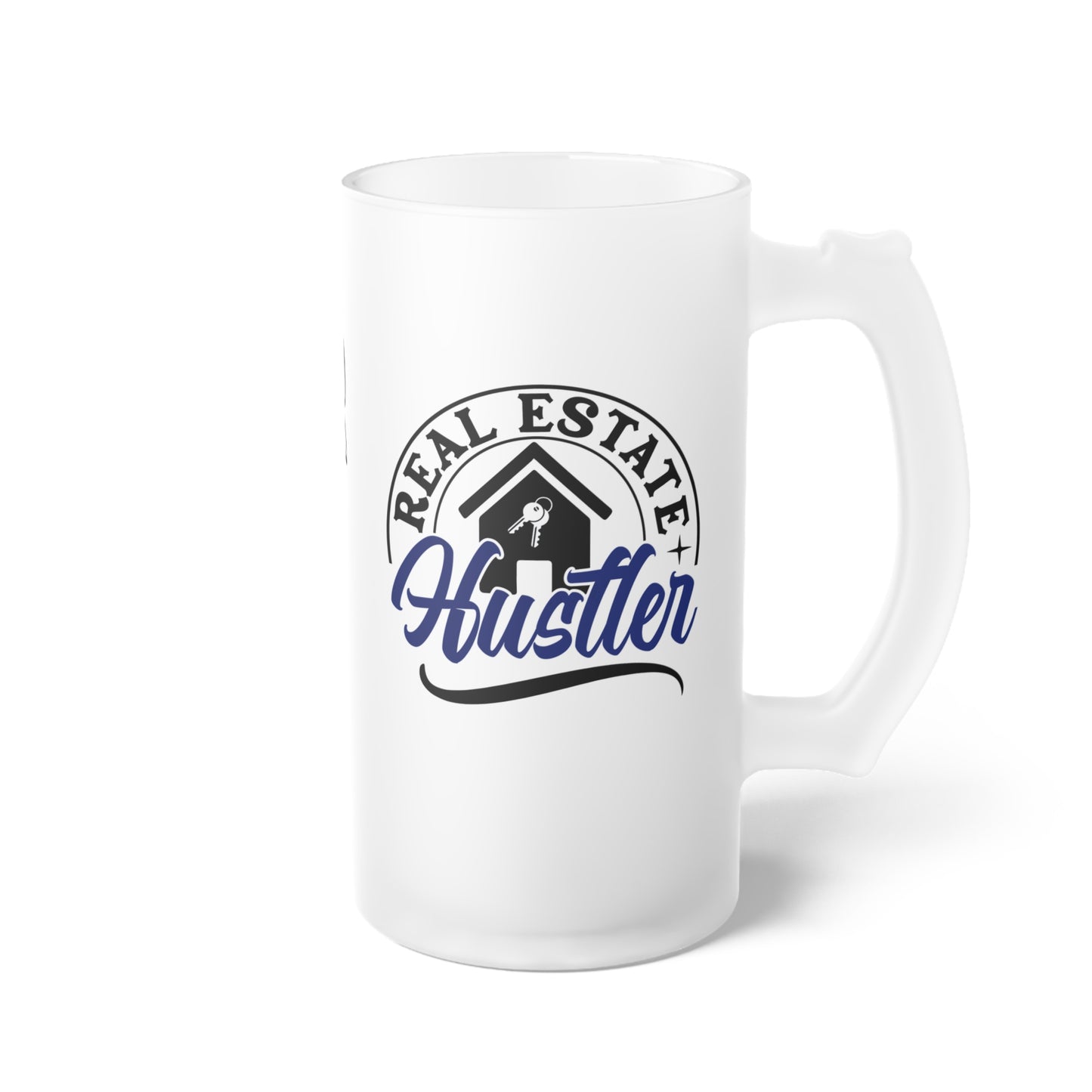 Real Estate Hustler Frosted Glass Mug Real Estate Investor, House Flipper, Gift of Appreciation