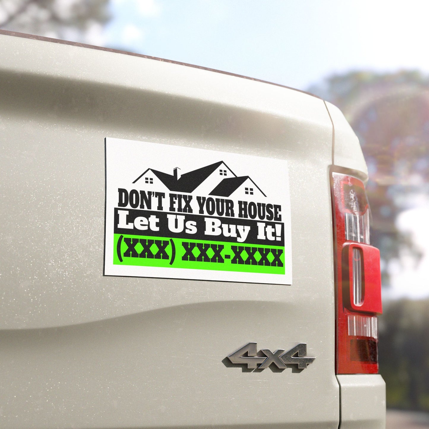 Don't Fix Your House Let Us Buy It! Real Estate Investor and Wholesaler Black and Green Car Magnets for Hot Leads