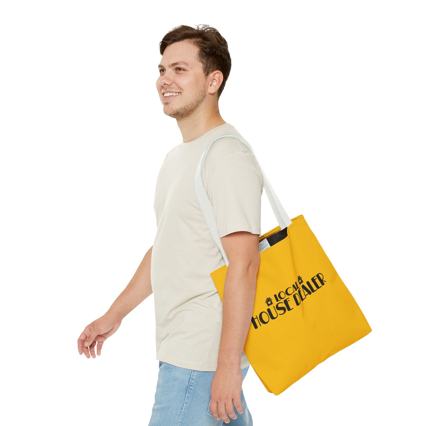 Local House Dealer Real Estate Investor Two-Sided Yellow Tote Bag with Custom Phone Number