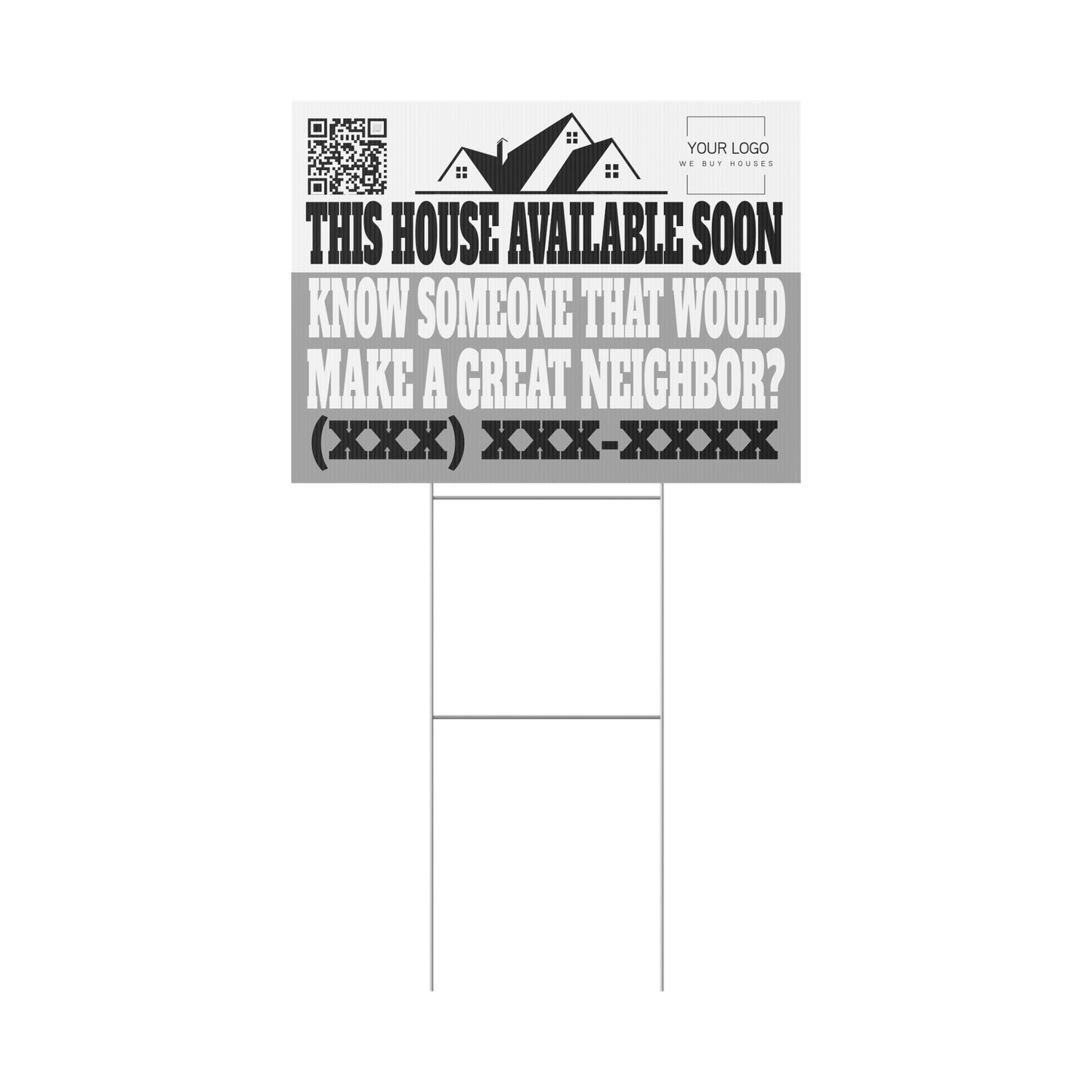 This House Available Soon 24" x 18" Plastic Yard Sign - Flippers, Wholesalers, Real Estate Investors