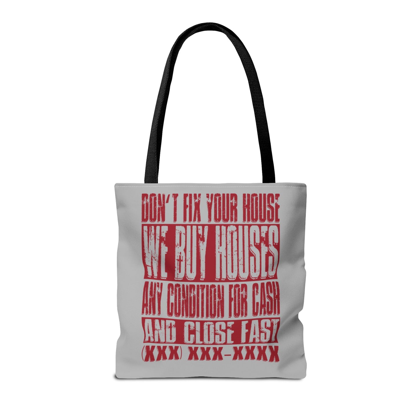 Demo Day Closing Done Now Time for Fun Lead Generation Two-Sided Gray Tote Bag with Custom Phone Number