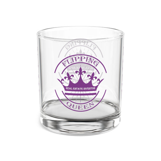 Flipping Queen Real Estate Investor Celebration Rocks Glass, 10oz