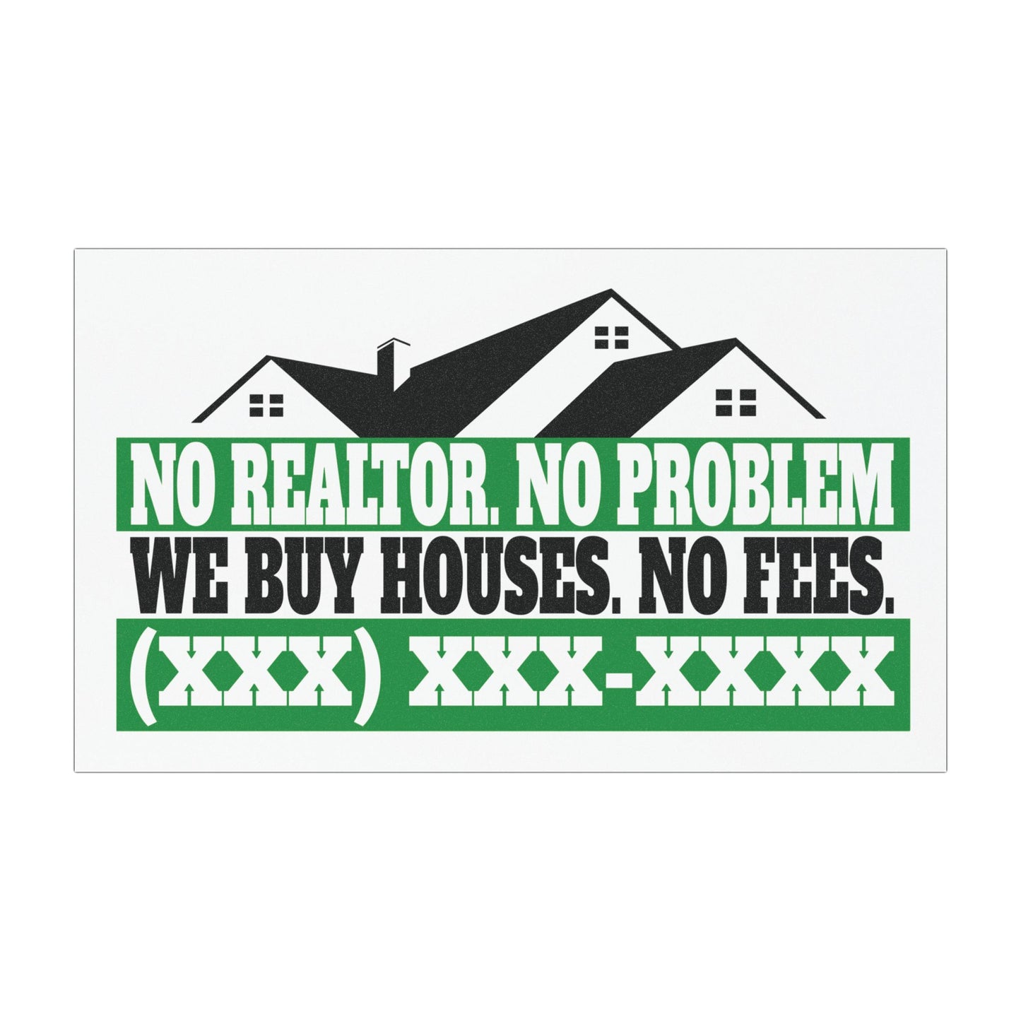 No Realtor. No Problem. Real Estate Investor and Wholesaler Green and Black Car Magnets for Hot Leads