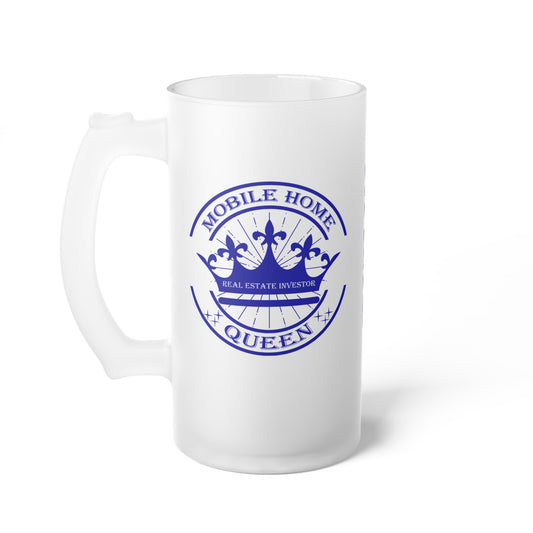 Mobile Home Queen Frosted Glass Beer Mug Real Estate Investor, House Flipper, Gift of Appreciation