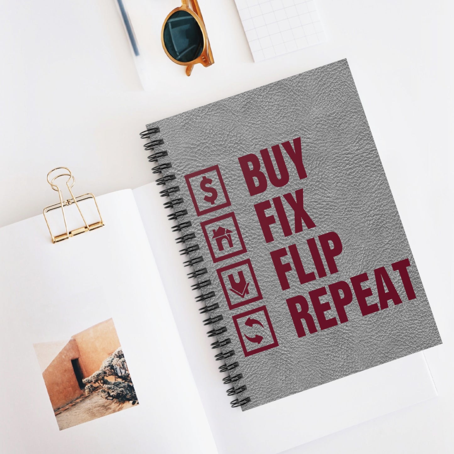 Buy Fix Flip Repeat Spiral Notebook - Ruled Line