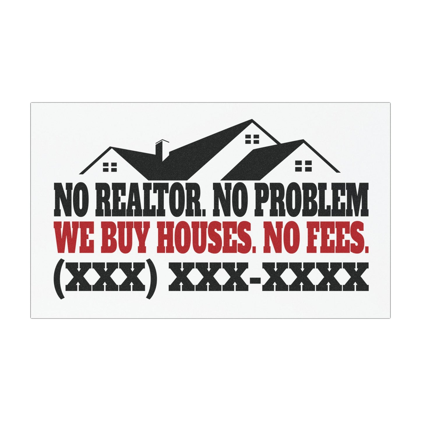 No Realtor. No Problem. Real Estate Investor and Wholesaler Red and Black Car Magnets for Hot Leads