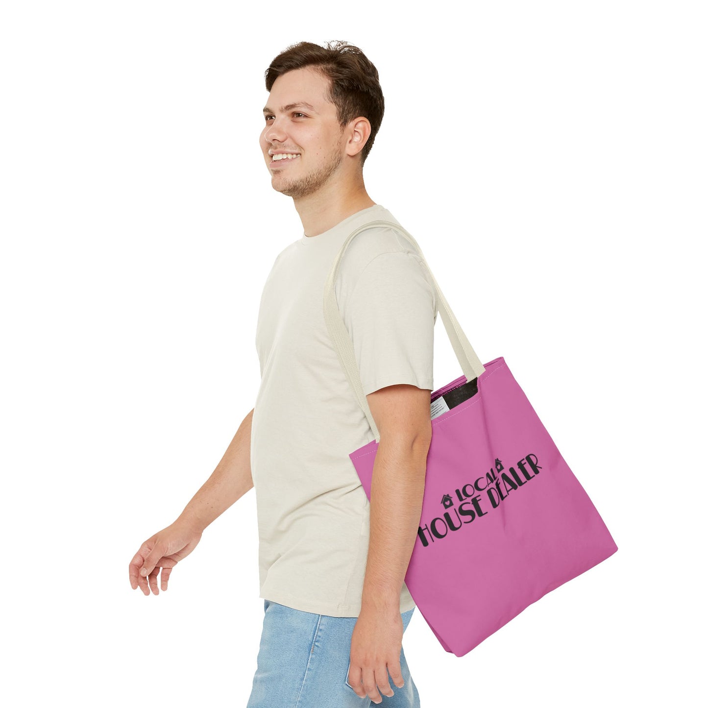 Local House Dealer Real Estate Investor Two-Sided Pink Tote Bag with Custom Phone Number