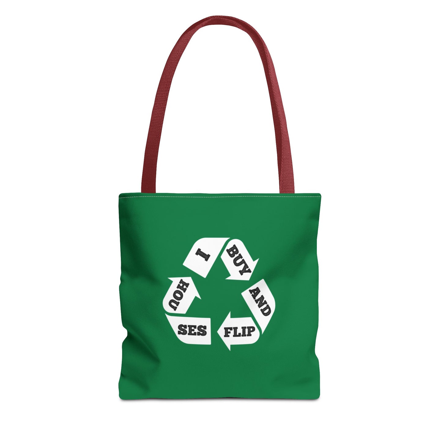 I Buy and Flip Houses to Buy Real Estate Investor Two-Sided Dark Green Tote Bag with Custom Phone Number