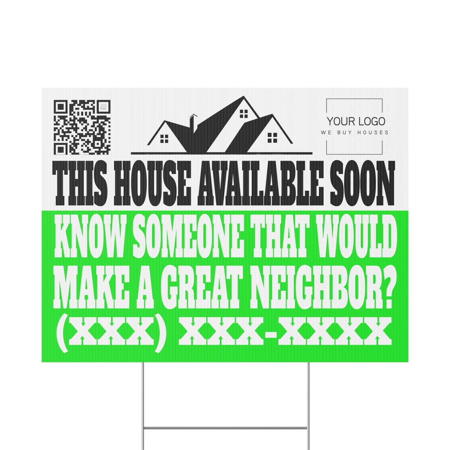 This House Available Soon 24" x 18" Plastic Yard Sign - Flippers, Wholesalers, Real Estate Investors