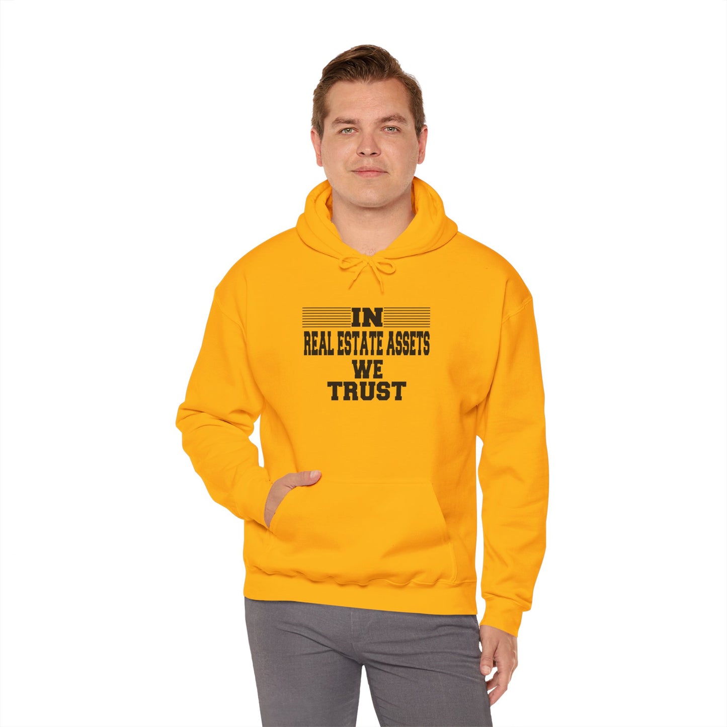 In Real Estate Assets We Trust Unisex Heavy Blend™ Hooded Sweatshirt