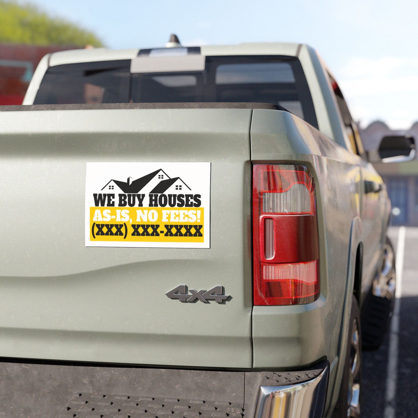 We Buy Houses As-Is, No Fees Real Estate Investor and Wholesaler Black and Yellow Car Magnets for Hot Leads