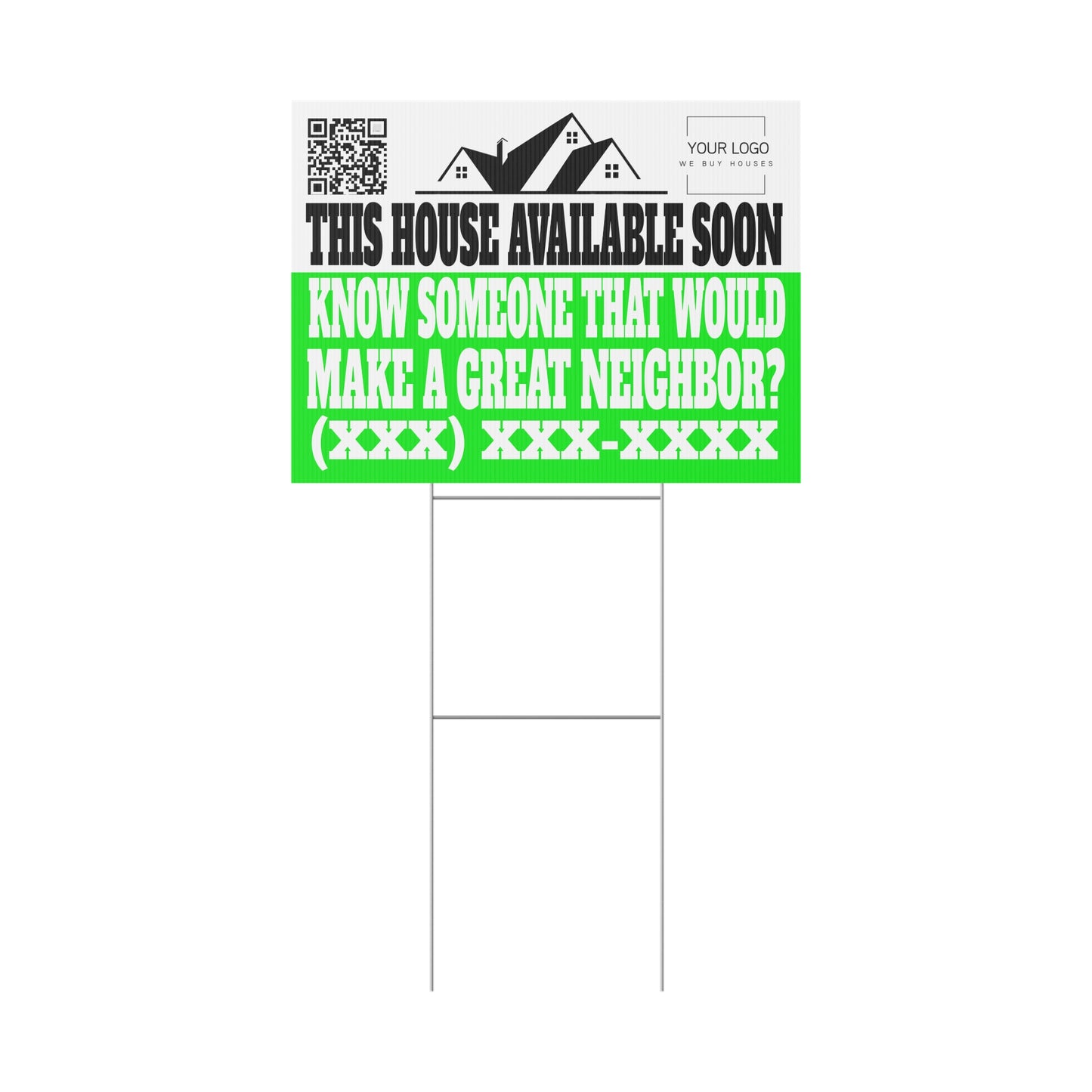 This House Available Soon 24" x 18" Plastic Yard Sign - Flippers, Wholesalers, Real Estate Investors