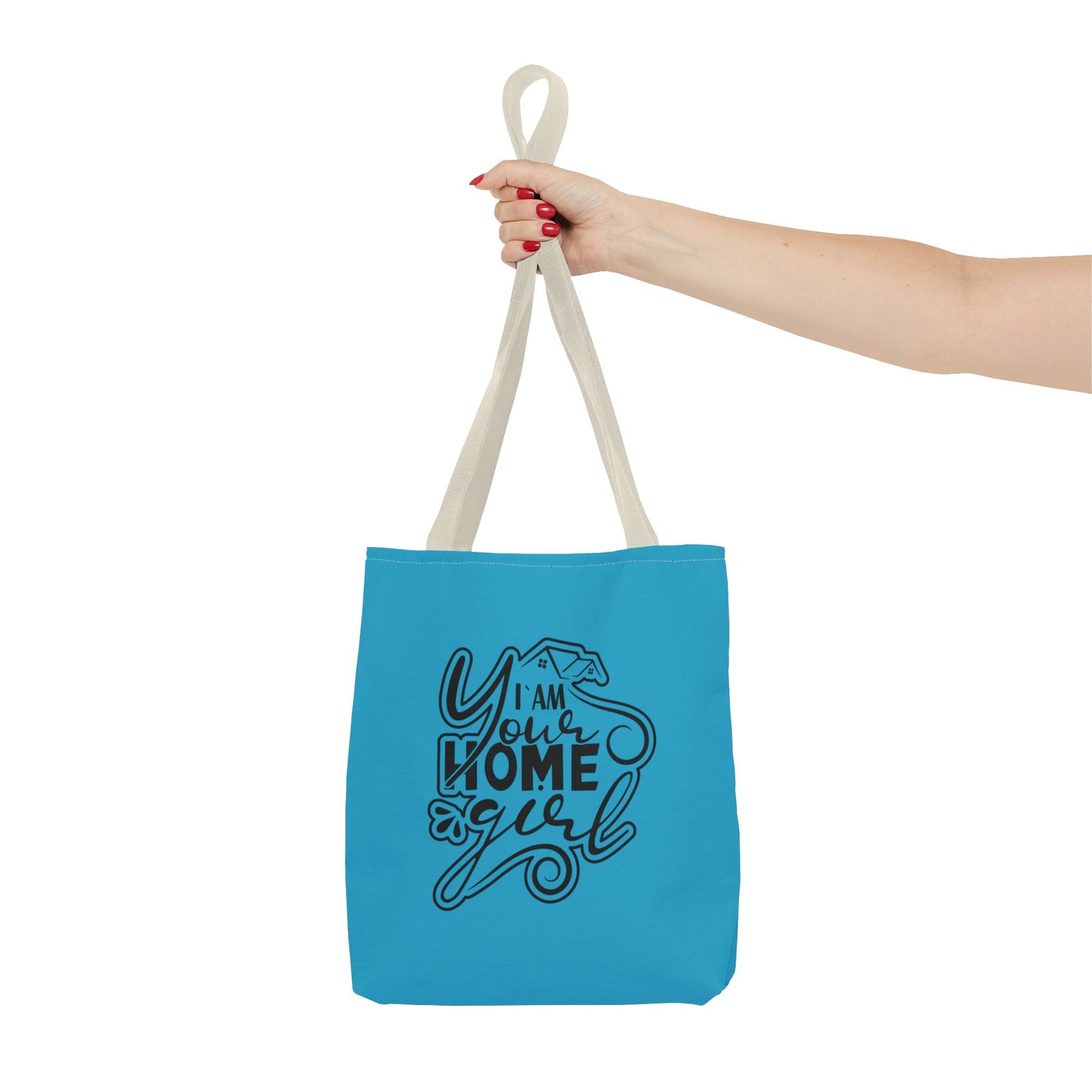 I'm Your Home Girl Real Estate Investor Two-Sided Aquamarine Blue Tote Bag with Custom Phone Number