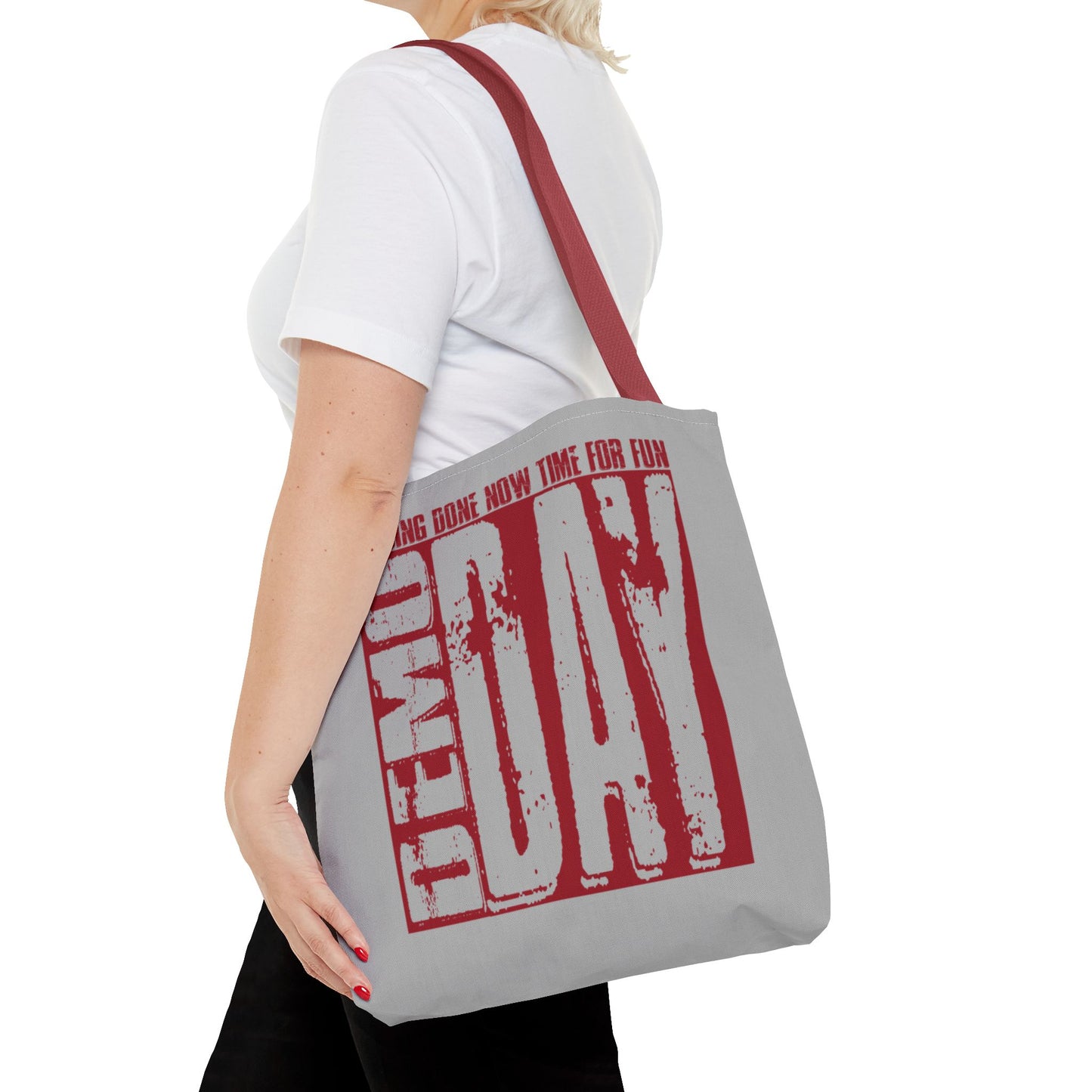 Demo Day Closing Done Now Time for Fun Lead Generation Two-Sided Gray Tote Bag with Custom Phone Number