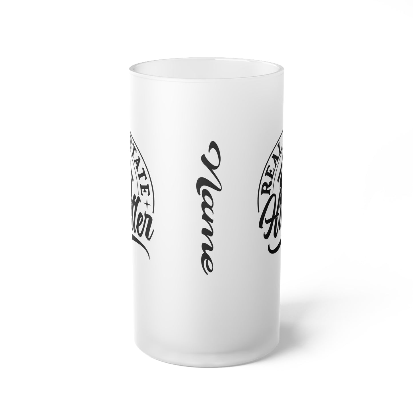 Real Estate Hustler Frosted Glass Mug Real Estate Investor, House Flipper, Gift of Appreciation