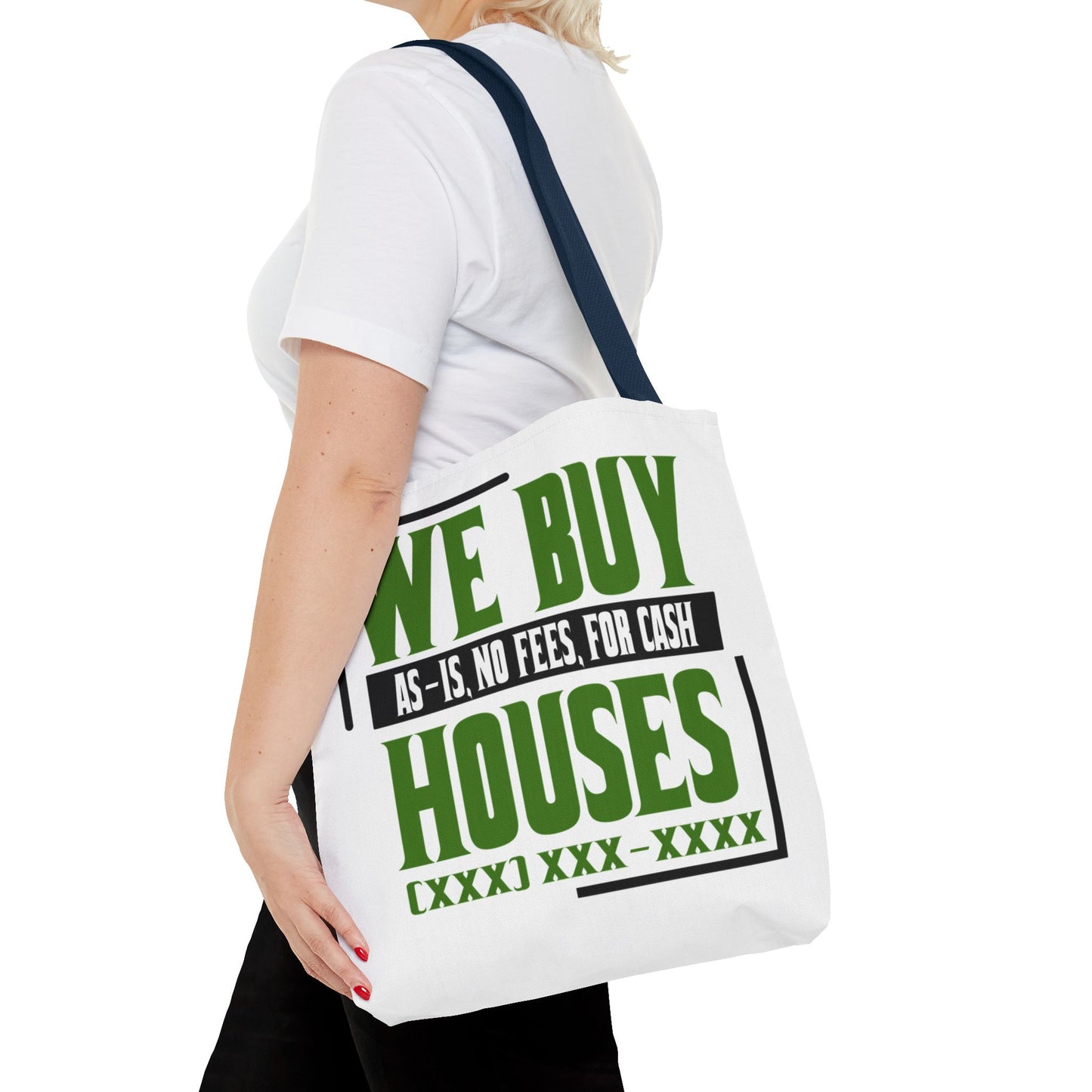 We Buy Houses As-Is, No Fees, For Cash Customized Tote Bag for Real Estate Investors