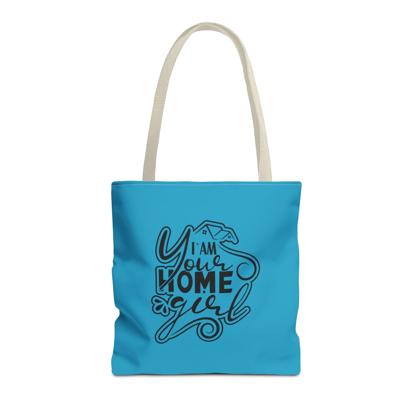 I'm Your Home Girl Real Estate Investor Two-Sided Aquamarine Blue Tote Bag with Custom Phone Number