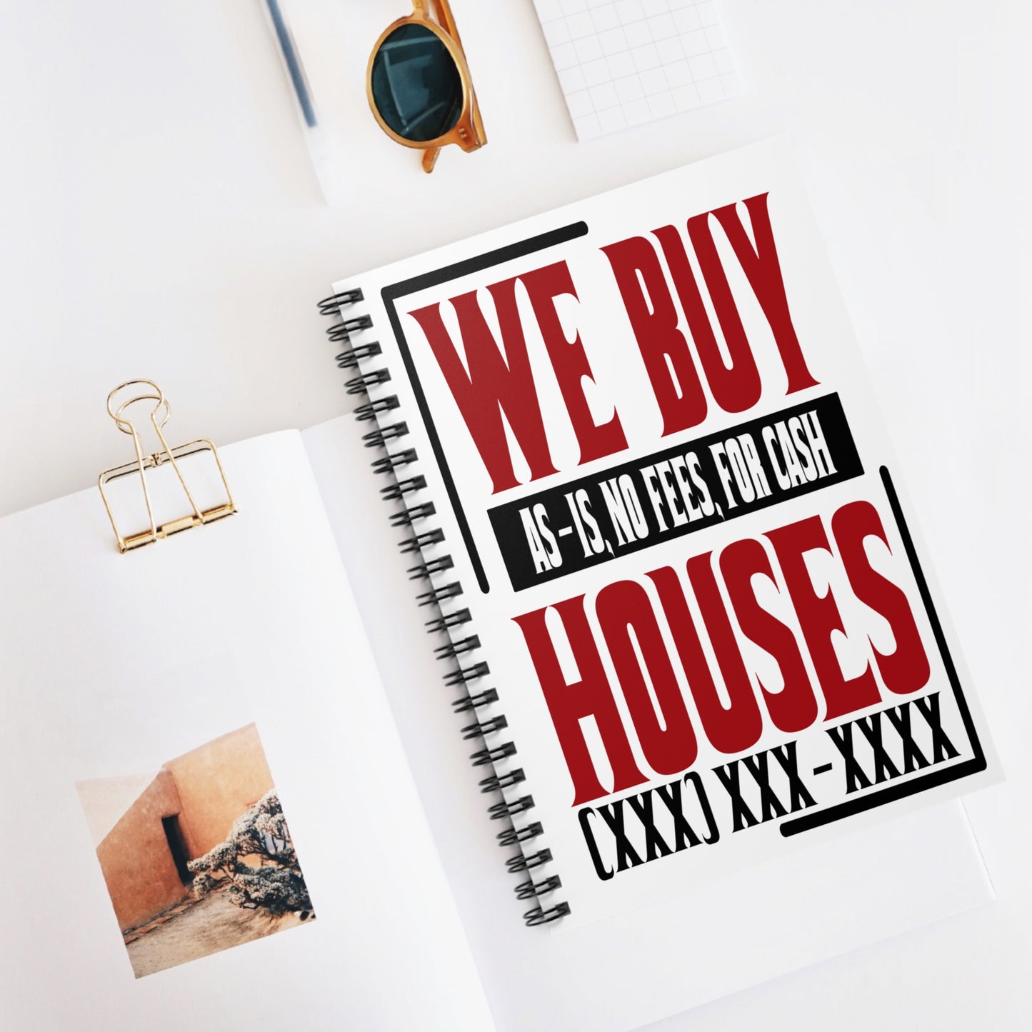 We Buy Houses Spiral Notebook - Ruled Line