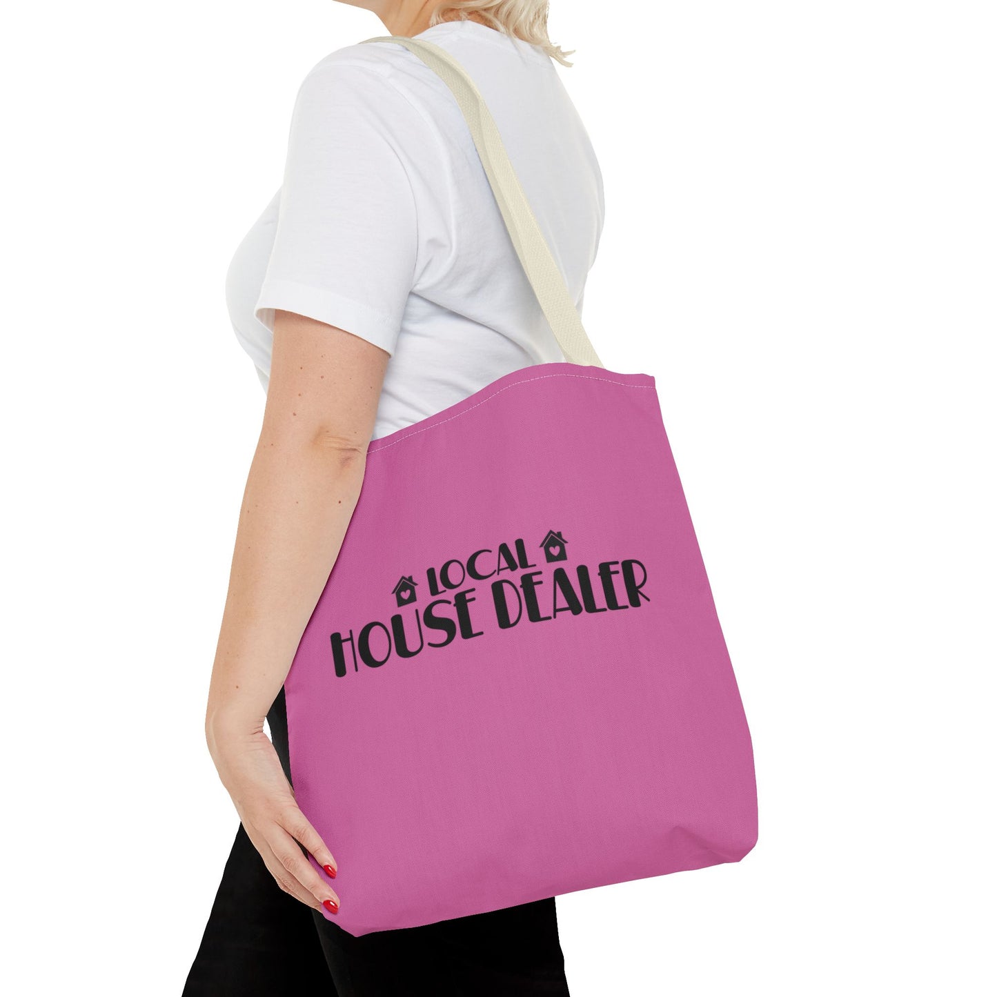 Local House Dealer Real Estate Investor Two-Sided Pink Tote Bag with Custom Phone Number