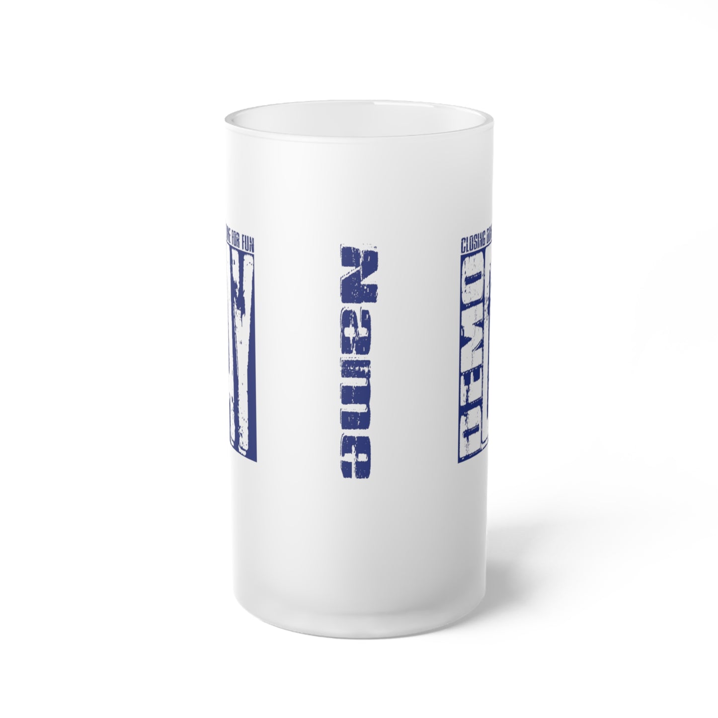 Demo Day Frosted Glass Mug Real Estate Investor, House Flipper, Gift of Appreciation