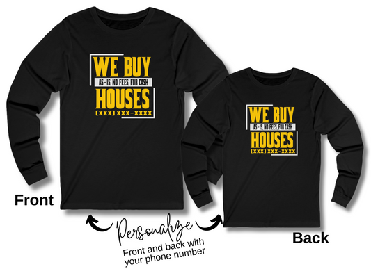 We Buy Houses Real Estate Investor Unisex Jersey Long Sleeve Tee