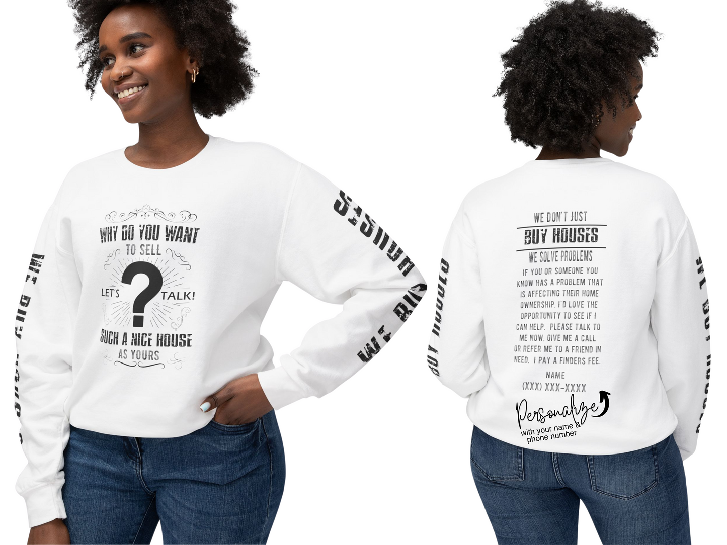 Why Do You Want to Sell Such a Nice House as Yours Real Estate Investors Lead Generation Unisex Lightweight Crewneck Sweatshirt