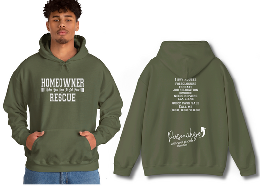 Homeowner Rescue When You Need to Sell Fast Real Estate Investor Unisex Heavy Blend™ Hooded Sweatshirt