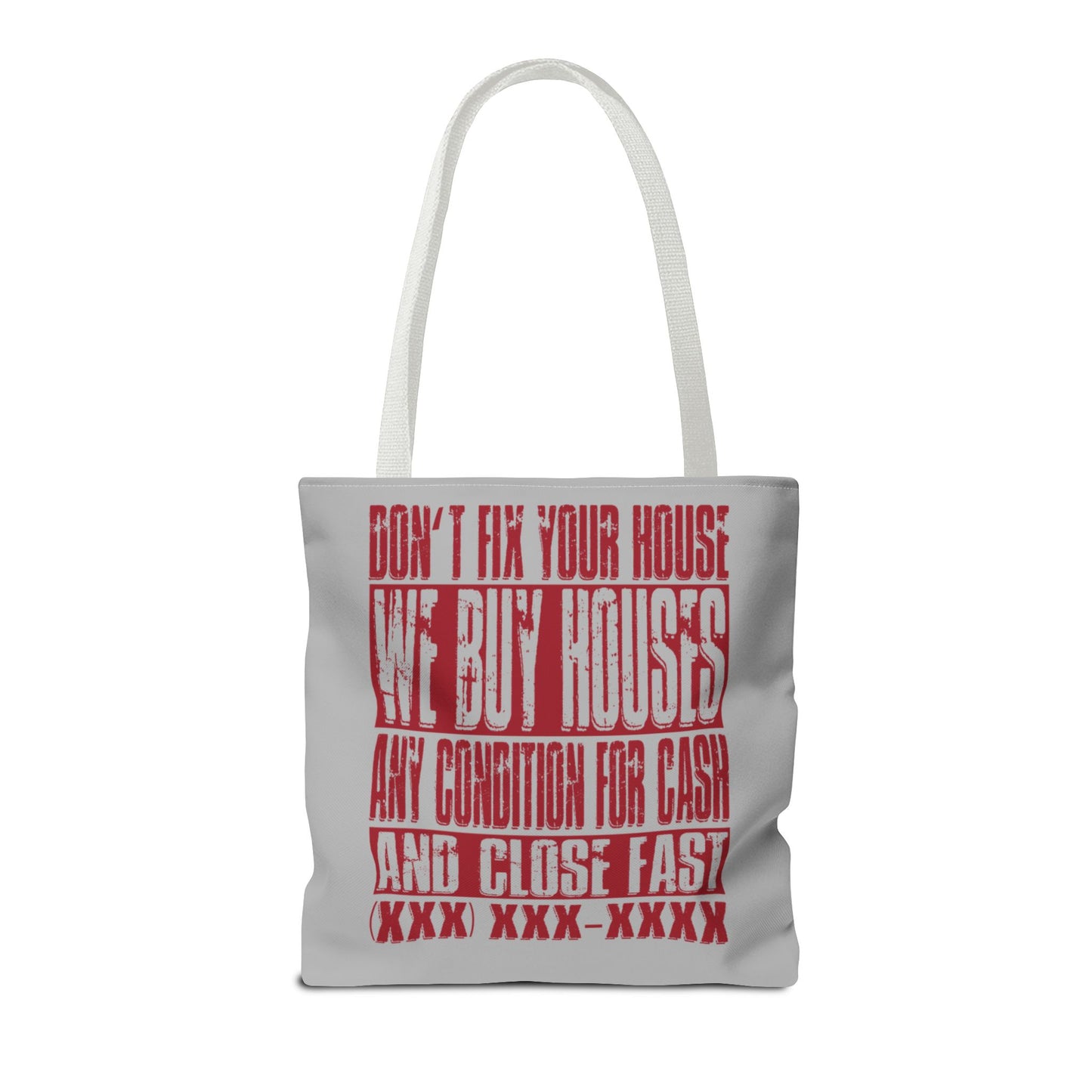 Demo Day Closing Done Now Time for Fun Lead Generation Two-Sided Gray Tote Bag with Custom Phone Number