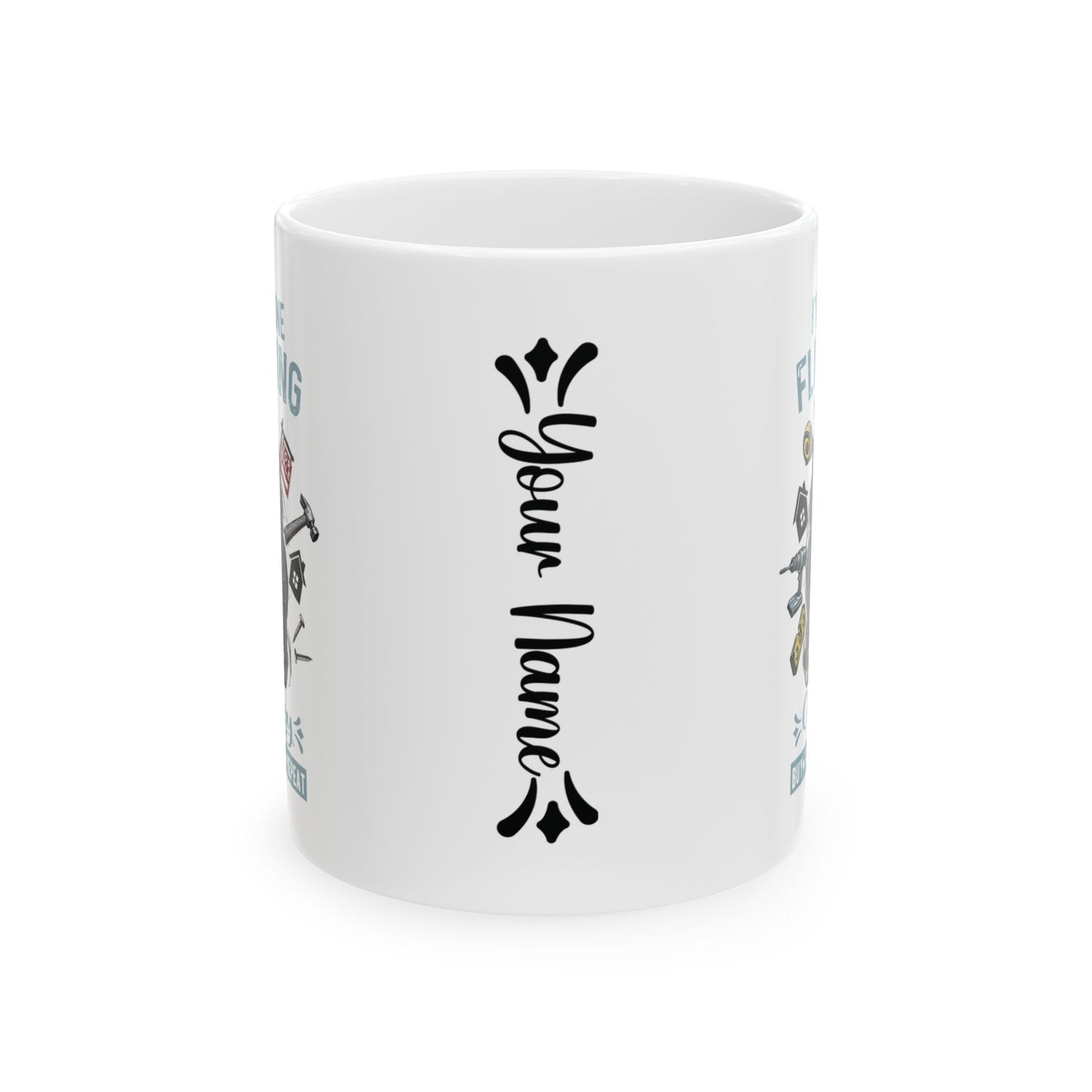 I've Gone Flipping Crazy Real Estate Investing Messy Bun Ceramic Mug, (11oz, 15oz) for Flippers and Wholesalers