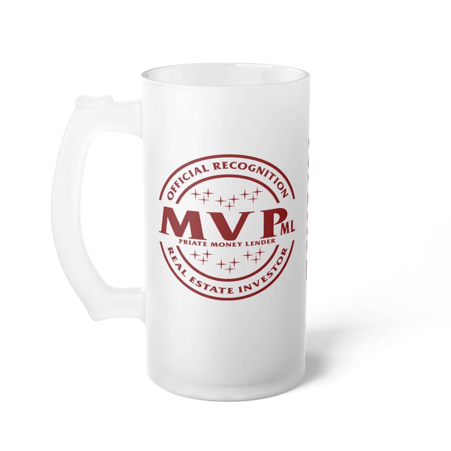 Most Valuable Private Money Lender Frosted Glass Beer Mug Thank you Gift of Appreciation